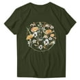 thumbnail image 1 of WREESH Casual Graphic Print T-Shirts Women's Short Sleeve Round Neck Summer Tops Olive Green, 1 of 4