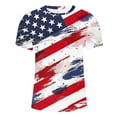 thumbnail image 1 of WREESH Casual Summer Top Men's Crew Neck T-Shirt Printed Design Independence Day Theme Multicolor, 1 of 5
