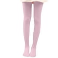 thumbnail image 1 of WREESH Child's Summer Solid Girls Tights Soft Cute Full Length Dance Pants, Thick Opaque Solid Color Stockings Pink, 1 of 4