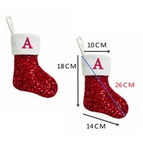 WREESH Christmas Stockings Christmas Decorations Christmas Letter Solid Stocking Wool Pendant Christmas Decorations Gift Bag Socks E