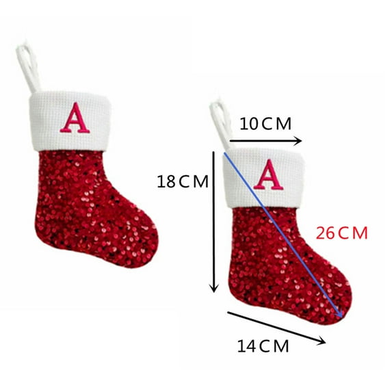WREESH Christmas Stockings Christmas Decorations Christmas Letter Solid Stocking Wool Pendant Christmas Decorations Gift Bag Socks J
