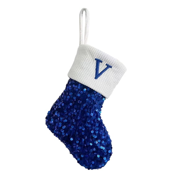 WREESH Christmas Stockings Christmas Decorations Christmas Letter Solid Stocking Wool Pendant Christmas Decorations Gift Bag Socks V