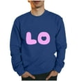 thumbnail image 1 of WREESH Couple Sweatshirts Matching Love - Lo Ve - Valentines Sweatshirts Crewneck Pullover Tops Anniversary Wedding Gifts for Him and Her Blue, 1 of 5
