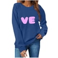 thumbnail image 1 of WREESH Couple Sweatshirts Matching Love - Lo Ve - Valentines Sweatshirts Crewneck Pullover Tops Anniversary Wedding Gifts for Him and Her Blue, 1 of 5