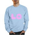 thumbnail image 1 of WREESH Couple Sweatshirts Matching Love - Lo Ve - Valentines Sweatshirts Crewneck Pullover Tops Anniversary Wedding Gifts for Him and Her Light Blue, 1 of 5