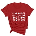 thumbnail image 1 of WREESH Cute Summer Letter Print T-Shirts Women's Short Sleeve Fashion Tops with Round Neck Red, 1 of 5