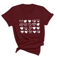 thumbnail image 1 of WREESH Cute Summer Letter Print T-Shirts Women's Short Sleeve Fashion Tops with Round Neck Wine, 1 of 5