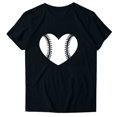 thumbnail image 1 of WREESH Cute Women's Baseball Graphic Tee Fashion Round Neck Short Sleeve Blouse with Trendy Print Black, 1 of 4