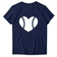 thumbnail image 1 of WREESH Cute Women's Baseball Graphic Tee Fashion Round Neck Short Sleeve Blouse with Trendy Print Navy, 1 of 4