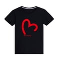 thumbnail image 1 of WREESH Family Matching T-Shirts for Kids Comfortable Crew Neck T-Shirts with Heart Prints for a Family of Three or Four Kindergarten Class Uniform Black, 1 of 5