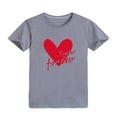 thumbnail image 1 of WREESH Family Matching T-Shirts for Men Comfortable Crew Neck Short Sleeve Tops with Heart Prints for Family Outings Gray, 1 of 5