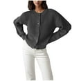 thumbnail image 1 of WREESH Fashion Cardigan Crop Cardigan Women's Casual Long Sleeve Solid Ladies Button Sweatshirt Cardigan Tops Blouse Sweater Black, 1 of 4