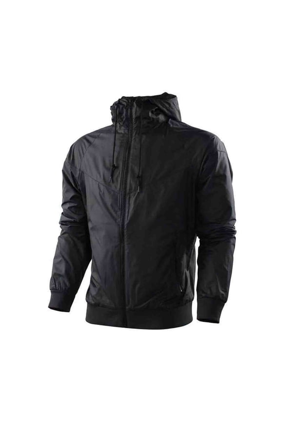 Fashion Jacket Man Leisure Time Splicing Together Hooded Windproof Superior Quality Geisure Time Run Jacket Black