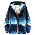 thumbnail image 1 of WREESH Fashion Jacket Man Thin Gradation Pockets Zipper Hooded Coat Blue, 1 of 4