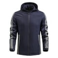 thumbnail image 1 of WREESH Fashion Jacket Men'S Casual Color Blocked Pocket Detachable Hooded Sports Long Sleeved Jacket Dark Blue, 1 of 3