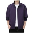 thumbnail image 1 of WREESH Fashion Jacket Men'S Casual Sports Daily Outdoor Stand Collar Long Sleeve Jacket Purple, 1 of 5