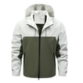 thumbnail image 1 of WREESH Fashion Jacket Men'S Casual Sports Hooded Jacket Loose Collar Color Blocked Jacket Beige, 1 of 8