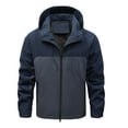 thumbnail image 1 of WREESH Fashion Jacket Men'S Casual Sports Hooded Jacket Loose Collar Color Blocked Jacket Navy, 1 of 8