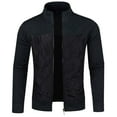 thumbnail image 1 of WREESH Fashion Jacket Men'S Long Zipper Sweater Sleeve Sweater Coat Men Long Sleeve Hoodless Casual Outwear Jackets Black, 1 of 5