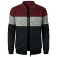 thumbnail image 1 of WREESH Fashion Jacket Men'S Long Zipper Sweater Sleeve Sweater Coat Men Long Sleeve Hoodless Casual Outwear Jackets Wine, 1 of 5