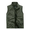 thumbnail image 1 of WREESH Fashion Vest Men'S Work Clothes Jacket Solid Color Stand Collar Multiple Pockets Outdoor Sports Photography Leisure Coat Olive Green, 1 of 9