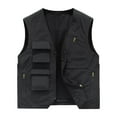 thumbnail image 1 of WREESH Fashion Vest Men Solid Sports Casual Zipper Multi-Pocket Quick Drying Sleeveless Outdoor Jackets Black, 1 of 4
