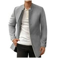 thumbnail image 1 of WREESH Fashion Winter Coat Men'S Casual Solid Color Buttons Pockets Long Sleeve Hoodless Casual Long Outwear Trench Coat Gray, 1 of 6