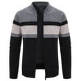 thumbnail image 1 of WREESH Fashion Winter Jacket Man Knitwear Zipper Pockets Stand Collar Coat Gray, 1 of 5