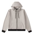 thumbnail image 1 of WREESH Fashion Winter Jacket Man Solid Color Knit Cardigan Drawstring Pockets Hooded Coat Khaki, 1 of 4