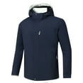 thumbnail image 1 of WREESH Fashion Winter Jacket Mansolid Color Water Resistance Drawstring Pockets Hooded Outdoor Jacket Coat Blue, 1 of 5