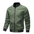 thumbnail image 1 of WREESH Fashion Winter Jacket Men'S Casual Printing Zipper Pockets Long Sleeve Hoodless Casual Outwear Olive Green, 1 of 6