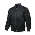 thumbnail image 1 of WREESH Fashion Winter Jacket Men'S Casual Solid Color Pockets Zipper Long Sleeve Outwear Coat Black, 1 of 7