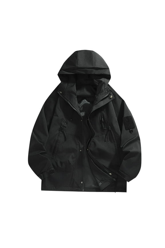 Fashion Winter Jacket Men and Women Same Style Interchange Jacket Jacket Work Clothes Outdoors Windbreaker Loose Coat Black