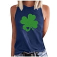 thumbnail image 1 of WREESH Fashion Women's St. Patrick's Day Casual Print Sleeveless Tank Top Crew Neck Loose Fit Shamrock Clovers Graphic Tee for Holiday Festivities, 1 of 5