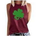 thumbnail image 1 of WREESH Fashion Women's St. Patrick's Day Casual Print Sleeveless Tank Top Crew Neck Loose Fit Shamrock Clovers Graphic Tee for Holiday Festivities, 1 of 5