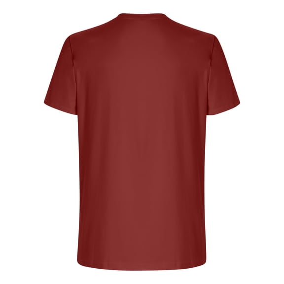 WREESH Fitness Wear Pullover Men's Short Sleeved T-Shirt with Patriotic Theme Round Neck Wine