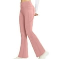 thumbnail image 1 of WREESH Flare Leggings for Women with Pockets, Butt Lifting Leggings, Gym Yoga Pants with Tummy Control, High-Waisted and Wide Leg Pink, 1 of 7