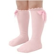 thumbnail image 1 of WREESH Girls Toddler Casual Mid Tube Socks, Korean Version Sports Long Socks for Boys and Girls, Knee-High Pink, 1 of 4