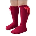 thumbnail image 1 of WREESH Girls Toddler Casual Mid Tube Socks, Korean Version Sports Long Socks for Boys and Girls, Knee-High Wine, 1 of 4