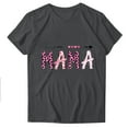 thumbnail image 1 of WREESH Graphic Mama Shirts for Women Summer Short Sleeve Crew Neck Tops Gray, 1 of 4