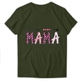 thumbnail image 1 of WREESH Graphic Mama Shirts for Women Summer Short Sleeve Crew Neck Tops Olive Green, 1 of 4