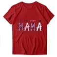 thumbnail image 1 of WREESH Graphic Mama Shirts for Women Summer Short Sleeve Crew Neck Tops Red, 1 of 4