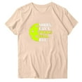 thumbnail image 1 of WREESH Graphic Print T-Shirt for Women Summer Crew Neck Short Sleeve Blouse Khaki, 1 of 4