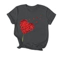 thumbnail image 1 of WREESH Graphic Shirts for Women Valentine's Day Heart Printed Short Sleeve Tees Tops for 2025 Spring Summer T-Shirts Gray, 1 of 4