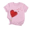 thumbnail image 1 of WREESH Graphic Shirts for Women Valentine's Day Heart Printed Short Sleeve Tees Tops for 2025 Spring Summer T-Shirts Pink, 1 of 4