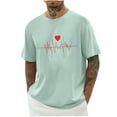 thumbnail image 1 of WREESH Graphic T-Shirts Valentine's Heart Printed Shirts for Men's Spring Summer Short Sleeve T-Shirts Green, 1 of 4