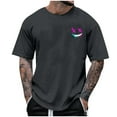thumbnail image 1 of WREESH Halloween T-Shirts Summer Fashion Casual Men's Round Neck Printed T-Shirt Top Gray, 1 of 5