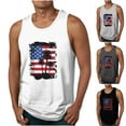 thumbnail image 1 of WREESH Independence Day Tank Tops for Men Crew Neck Sleeveless Graphic Tees Great for Casual Wear Gray, 1 of 4