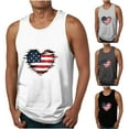 thumbnail image 1 of WREESH Independence Day Workout Tank Men's Printed Crew Neck Top Sporty and Patriotic Shirts White, 1 of 4