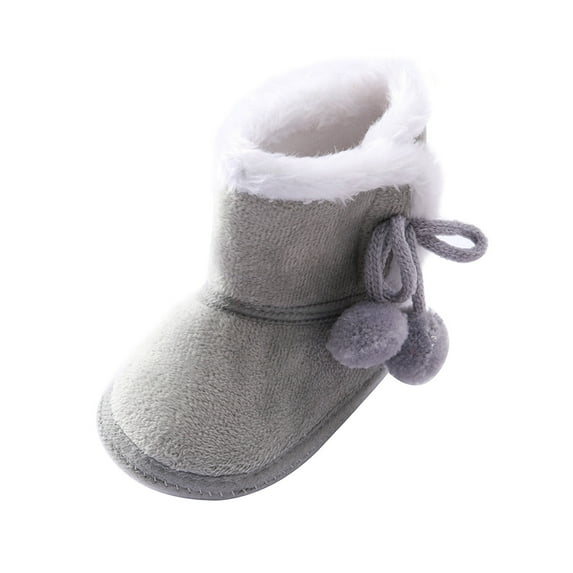 WREESH Infant and Toddler Winter Boots: Soft Sole Prewalker Slip-Ons with Warm Snow Slippers for Little Feet Gray